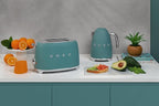 SMEG 2 Slice Toaster with 6 Presets and Defrost Function and Removable Crumb Tray (Jade)