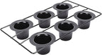 FOSA 6 Cup Popover Pan, Deep Non Stick Carbon Steel Bakeware with Even Heating for Baking Popovers Muffins Puddings and Easy Cleanup