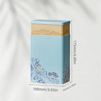 HAN SHENG Tea Canister, Airtight Storage Tin for Loose Leaf Tea & Bags, 8-Inch Decorative Metal Container with Oriental Mountain Design, Blue