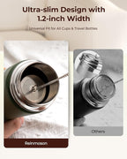 Reinmoson Mini Tea Strainers for Loose Tea, Extra Fine Mesh Tea Infuser, 304 Stainless Steel & Updated Slim Threaded Lid, Loose Leaf Tea Steeper for Black Tea, Rooibos, etc