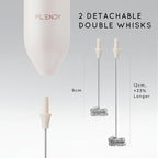 Flendy Rechargeable Milk Frother Handheld, Coffee Frother Handheld with USB-C Charging Stand, Electric Drink Mixer Handheld, Mini Electric Whisk Frother for Coffee, Matcha, etc