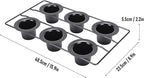 AUNMAS Carbon Steel Popover Pan, 6 Cavity Deep Nonstick Pudding Popover Muffin Cupcake Pan Bakeware for Home Cake Shop Oven Baking