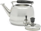 Martha Stewart Kingstree Large 2 Qt Stainless Steel Tea Kettle – Heavy Gauge Durable Whistling Tea Kettle for Stove Top, Easy Pour, Classic Design