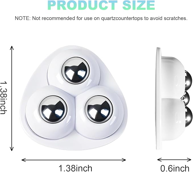 Appliance Casters - Furniture Sliders & Appliance Rollers for Kitchen, Coffee Machine, Blender, Oven - Helps Mom or Wife Easily Solve Countertop Sliding (White, 4pcs)