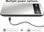 Fuzion Food Scale, 1g/0.1oz Kitchen Scale Grams and Ounces - 22lb, 7 Units, Tare & Timer Functions, Rechargeable Power, Tempered Glass & Stainless Steel - Digital Food Scale for Cooking, Baking