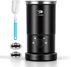 Electric Milk Frother and Steamer - 4-in-1 Automatic Coffee Steamer Frother with 10.5OZ (300ML) Capacity, Warm and Cold Foam Maker for Coffee, Latte, Cappuccino, Macchiato, and Hot Chocolate (Black)