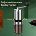Manual Coffee Grinder - 6 Adjustable Coarseness Settings, Hand Coffee Grinders, Portable Manual Coffee Bean Grinder for Moka pot, French Press, Drip, Espresso, Gift (Small)