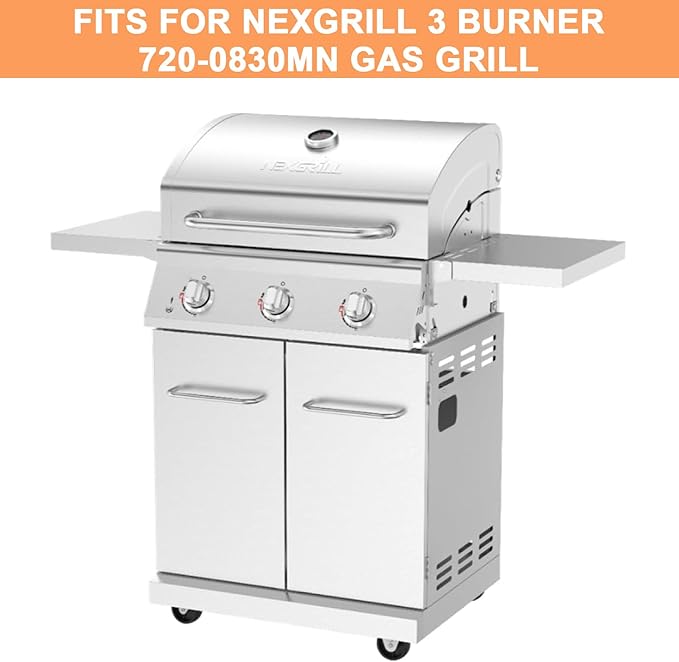 Full-Size Griddle Inserts for Nexgrill Replacement Parts 3 Burner 720-0830MN Gas Grill, Rust-Resistant Pre-Seasoned Flat Top Grill Griddle for Nexgrill Parts