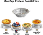 120 Pack 2.2" Mini Aluminum Foil Tart Pans, Small Disposable Pie Tins for Bite-Size Desserts, Mini Quiches & Fruit Tarts, Round Tiny Ramekins for Party, Catering, Wedding