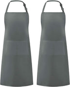 Syntus Apron for Men Women, Adjustable Cooking Kitchen Chef Aprons with 2 Pockets, Cotton/Polycotton/Polyester