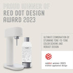Mysoda Ruby 2 Carbonated Water Machine - Silent and Long-Lasting Aluminium Soda Maker with 1L Water Bottle - Without CO2 Cylinder - White
