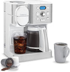 Cuisinart 12-Cup Coffee Maker, Single-Serve Brewer Glass Carafe, Automatic Hot & Iced Coffee Machine, Brew Strength Control and Brew Pause, SS-16W, White