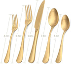 SHARECOOK Satin Finish 40-Piece Stainless Steel Flatware Set, Matte Gold Silverware, Dishwasher Safe