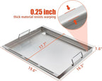 KEESHA Stainless Steels Griddle Insert for Weber Spirit I & II 200 Series Gas Grills Flat Top Grill Griddle Replacement Parts for Weber Spirit S-210, S-215, E-210, E-215, E-220 with Mini Oven Mitt