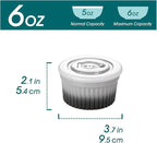 vancasso 6 oz Ramekins with Lid, Porcelain Creme Brulee Souffle Dishes,Set of 6, Grey Pudding Custard Cups Ramiken for Baking, Dishwasher and Oven Safe