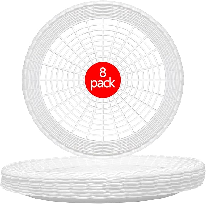 Paper Plate Holders, 8 Packs 10 Inch paper plate holders reusable white Plastic Heavy Duty supports for Picnic Party Dinner