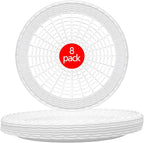 Paper Plate Holders, 8 Packs 10 Inch paper plate holders reusable white Plastic Heavy Duty supports for Picnic Party Dinner