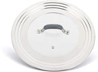 Universal Pans Pots Lid Cover Fit All 8.25 Inch to 12 Inch Pots/Pans/Woks Stainless Steel and Glass Lid with Heat Resistant Knob, Gray