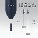 Flendy Rechargeable Milk Frother Handheld, Coffee Frother Handheld with USB-C Charging Stand, Electric Drink Mixer Handheld, Mini Electric Whisk Frother for Coffee, Matcha, etc