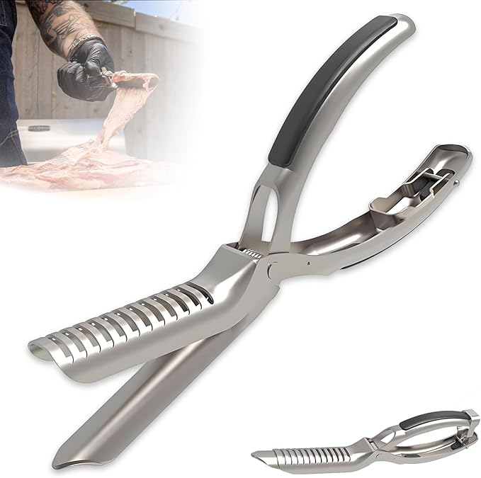 Stainless Steel Rib Membrane Removal Tool - BBQ Rib Skinner with Arc Clamp & Non-Slip Grip for Easy Membrane Removal,Kitchen Gadget for Barbecue Enthusiasts & Chefs