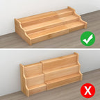 Spice Rack Kitchen Cabinet Organizer- 3 Tier Bamboo Expandable Display Shelf Yellow