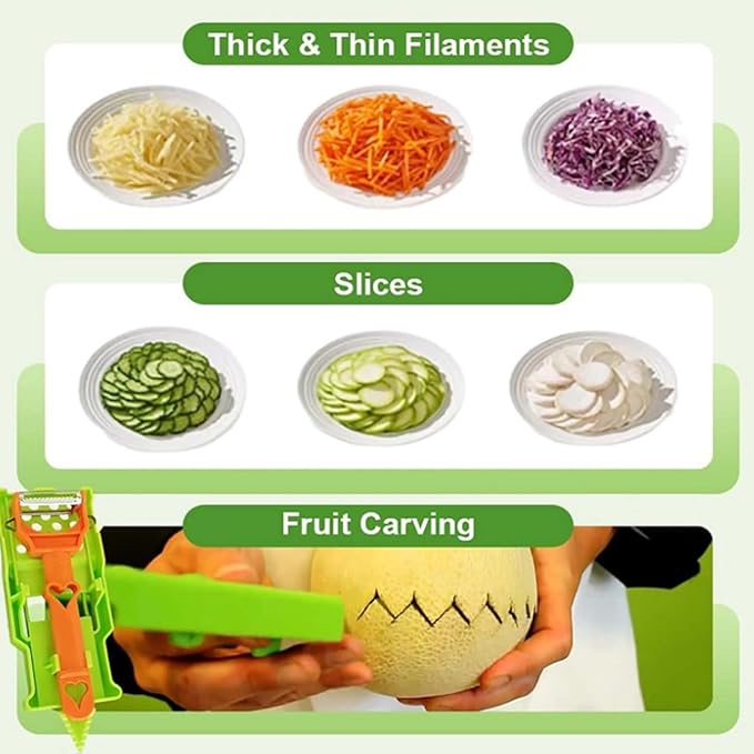 Multifunctional Kitchenware Set - Stainless Steel Dual Julienne & Vegetable Peeler, Easy Clean, Multipurpose, Portable, Grip Handle