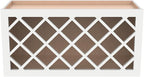 Origami Solid Wood RTA Wine Bottle Rack Wall Cabinet with Lattice Panels - Wine Storage for Bar, Pantry, Cellar & Basement - Mocha (36"W 12"D 18"H)