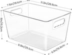 YIHONG 8 Pack Clear Pantry Organizer Bins,Plastic Storage Containers with Handle for Kitchen,Freezer,Cabinet,Closet,Bathroom Under Sink Organization