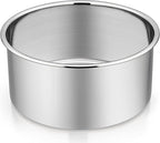 P&P CHEF 6 Inch Cake Pans Set, Round Baking Pan Stainless Steel Layer Birthday Wedding Cake Oven Pans, Non Toxic & Heavy Duty, Deep Side & Mirror Finish, Dishwasher Safe, (1Pc)