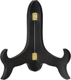 uxcell 8" Easel Plate Holder, Wooden Folding Display Stand Black for Decorative Picture Frame
