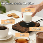 SEALON SLM03（Black 1-Pack）Coffee Mug Warmer for Desk, Electrie Coffee Cup Warmer with 3-Temp Settings, CupWarmer for Desk with Auto Shut Off After 4H Feature for Warming & Heating,Beverage, Milk, Tea