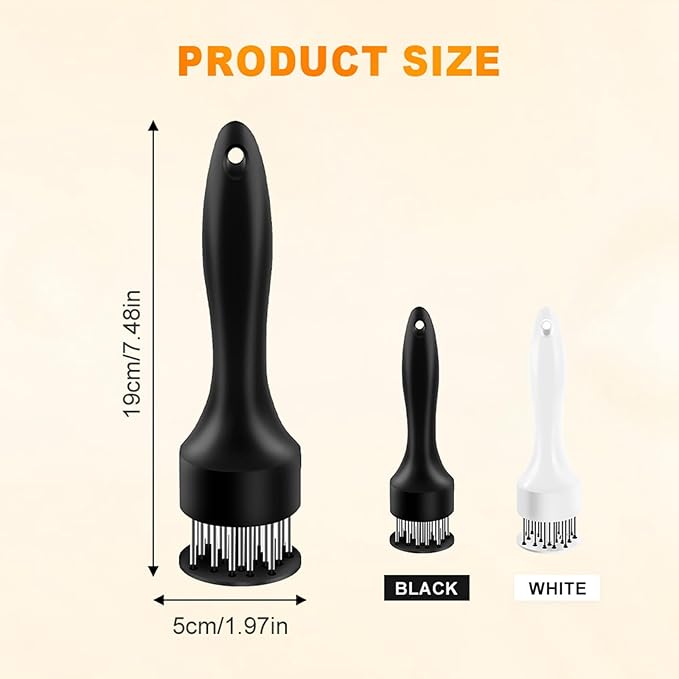 Stainless Steel Meat Tenderizer Tool, Meat Mallet Pounder with 21 Sharp Needles for Tenderizing and Pounding Steak, Beef Pork Chicken BBQ And Poultry (BLACK)