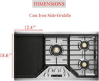 JXGRIDL236 Griddle Replacement Parts for GE Stove Parts Top Griddle Plate General Electric Gas Range Parts Cast Iron Side Griddle JGP5036DLBB CGP9536SLSS PGP7036DLBB Flat Top Pan 1 Pack