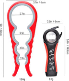 Jar Opener for Seniors with Arthritis,Jar Opener for Weak Hands,5-in-1 Bottle Opener,4-in-1 Can Opener… (Red)