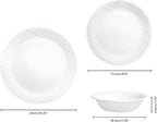 Corelle Dinnerware Set, 12-Piece, Linen Weave, Tempered Glass, Dinner Plates, Side Plates & Bowls, 3X More Durable, Half The Space & Weight of Ceramic, 1146908