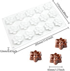 Silicone Cookie Chocolate Mold, 15-Cavity Flower Silicone Baking Mold for Oreo, Candy, Chocolate, Cookies, Mini Cakes and Jelly, Dishwasher Safe Non-Stick Food Grade Silicone Molds (C_ Flower)