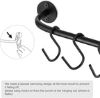 Mkono Mug Holder Wall Mounted Coffee Cup Rack Hanger Modern Metal with 10 Mug Hooks Rustic Utensil Tea Cups Storage Organizer for Kitchen Dining Room Coffee Bar, Set of 2, Black