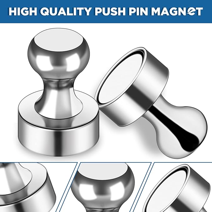LOVIMAG Fridge Magnets 25Pcs Refrigerator Whiteboard Small Strong Magnet Classroom Kitchen Accessories Decorative Locker Set Decor Must Haves Office Calendar Refrigerador Magnetic Cute Crafts Silver