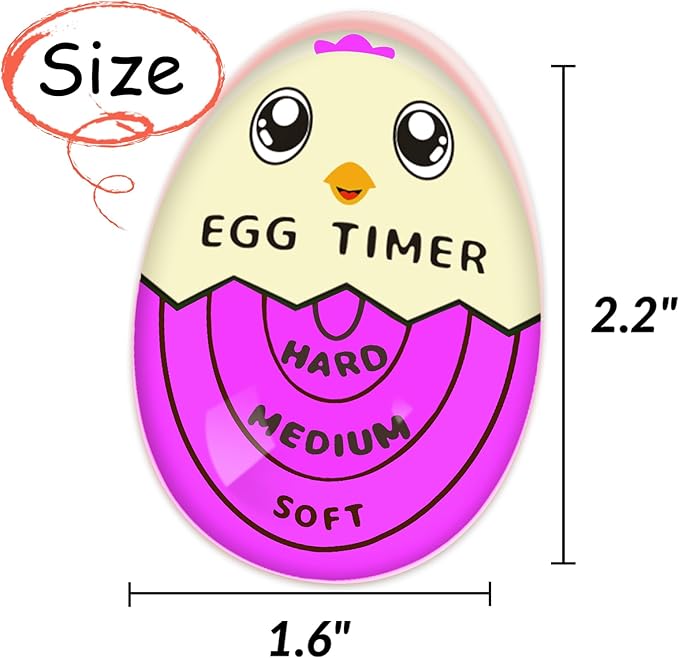 Lasubst Egg Timer for Boiling Eggs That Changes Color When Done, Purple, Pack of 2
