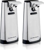Hamilton Beach Extra-Tall Electric Automatic Can Opener with Easy-Clean Detachable Cutting Lever,Cord Storage,Knife Sharpener,Brushed Stainless Steel (76700),(Pack of 2)