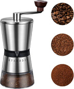 Manual Coffee Grinder - 8 Adjustable Coarseness Settings, Hand Crank Coffee Mill, Large Capacity, Portable Hand Coffee Grinder for Moka pot, French Press, Drip, Espresso, Gift