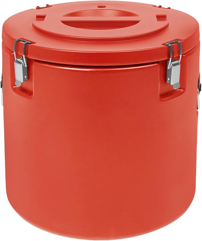 52.83Qt Insulated Food Container, Stainless Steel Container, 50L Commercial Food Soup Carrier 15 Hours Heat Preservation for Hot and Cold Food Storage Restaurant Canteen Home Lunch Use (Red, 50L)