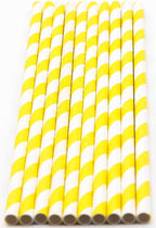 Pack of 300 Yellow Swirls Biodegradable 4-Ply Paper Drinking Straws (Compostable, Non-toxic, BPA-free)