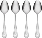 Oneida Satin Sand Dune Everyday Flatware Dinner Spoons, Set of 4, 18/0 Stainless Steel, Silverware Set, Dishwasher Safe