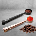 Coffee Scoop with Bag Clip, Multi-Function Milk Powder Measuring Spoon, 20ml (2*Black)