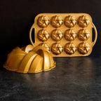 Nordic Ware NW 95577 75th Anniversary Braided Rope Bundt Cake Pan, Gold 12 Cup Capacity