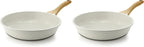 SENSARTE Nonstick Ceramic Frying Pan Skillet, 9.5 Inch Omelet Pan, Healthy Non Toxic Chef Pan, Induction Compatible Egg Pan with Heat Resistant Handle, PFAS-Free (Pack of 2)