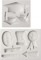 Sakolla Graduation Fondant Molds Silicone Doctoral Cap Diploma Chocolate Candy Molds Congrats Grad Congratulations Mould Cake Toppers Party Decorations for 2026 Graduation Celebration