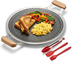 Nonstick Stainless Steel Cookware, Griddle Pan with PFAS-Free PURELYSEAR Ceramic Technology, Scratch Proof, Cool Grip Handles, Dishwasher Safe