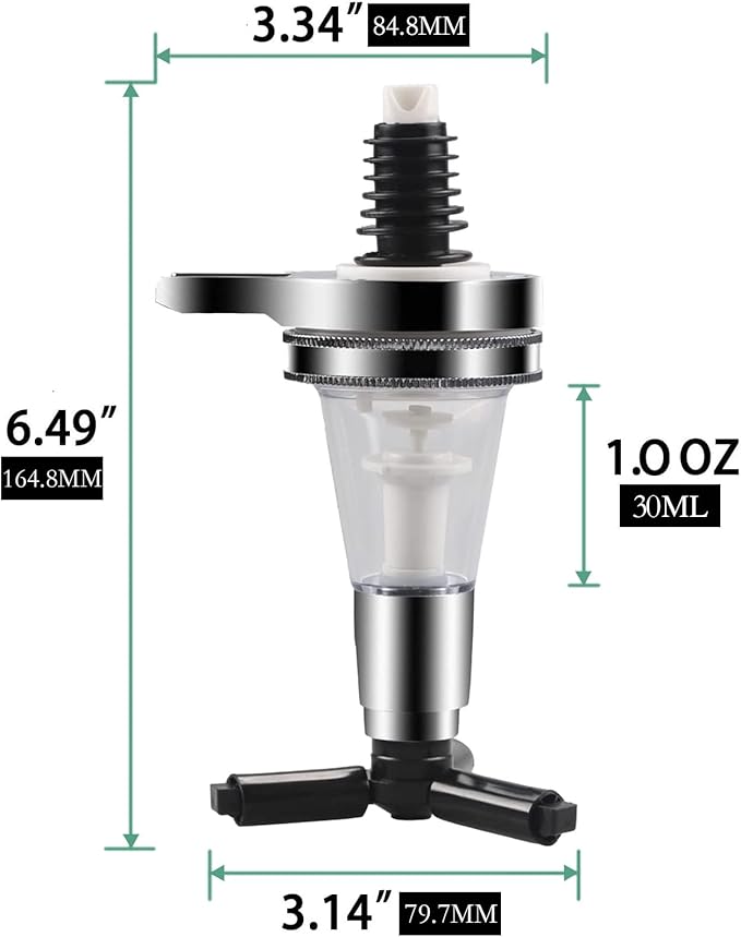 Optic Liquor Dispenser 1oz 30ml Bar Tool for Wine Cocktails Liquor, Drink Pourer Bartending Tool，Perfect for Pouring and Measuring Spirits at Home or Pubs, Set of 2
